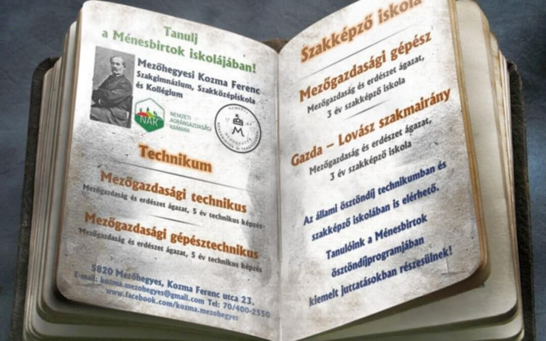 Rendkívüli felvételi eljárás a Ménesbirtok iskolájában